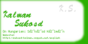 kalman sukosd business card